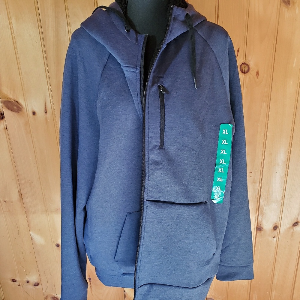 Mens 32 heat zip up sherpa lined hoodie